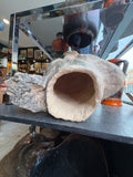 Hollow open base of plaster maquette sculpture