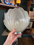1930s glass shade wall lamp with chrome mount