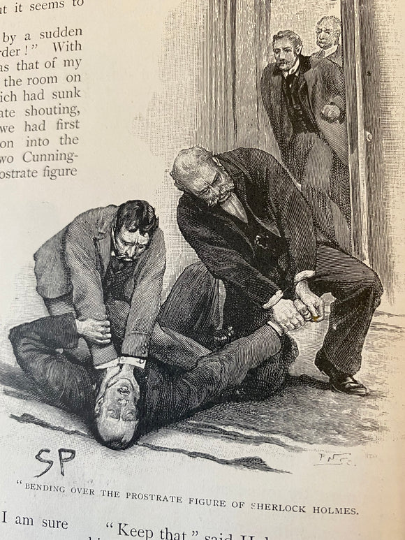 Original 1893 hardback bound volume of six editions of The Strand Magazine, with six debut Sherlock Holmes stories