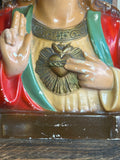 Vintage French Chalkware Jesus Bust – Large Religious Icon (34cm)