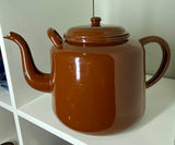 Large vintage enamel teapot