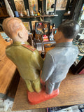 Mid-Century Ceramic Statue – Chairman Mao & Josef Stalin, Chinese Mark