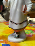 Lomonosov “Northern Girl with Flower” (Yakut Girl) Porcelain Figurine – Made in Russia, 20 cm