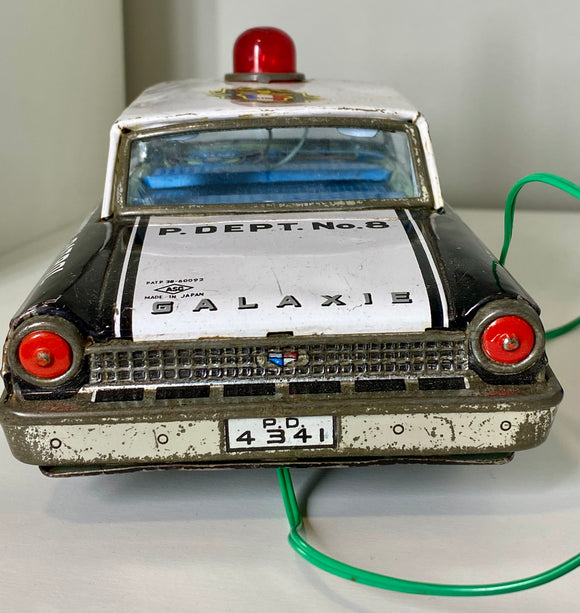 Vintage ASC-Japan Tin Toy Ford Galaxie Police Car – 1960s Battery-Powered