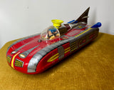 Vintage tin space rocket car