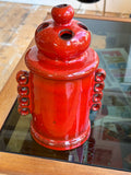 Vintage Pan Keramik Goebel Red Ceramic Tealight Holder, West Germany, 1970s