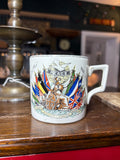Burslem Potteries WWI Peace mug with Brittania and Allied flags