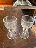 Georgian Hand-Blown Port Glasses – 18th Century Pair with Rough Pontils