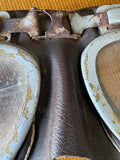 Vintage WWII-Era RAF Pattern Split-Lens Flying Goggles — Stadium-Style, Made in England
