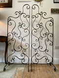 Pair of Vintage Wrought Iron Grilles – Timeless Elegance for Home & Garden