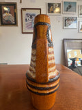 Mid-Century Scheurich West German Pottery Jug Vase – Brown, Cream & Black