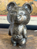 Original 1980s Bronze-Colour Metal Misha Figurine – Moscow 1980 Olympic Games Mascot