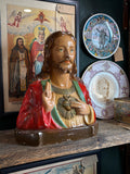 Vintage French Chalkware Jesus Bust – Large Religious Icon (34cm)