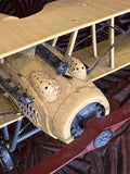 Close-up of Nieuport 17 biplane model rotary engine showing louvred ventilation detail