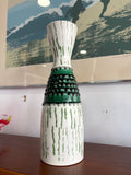 Tall mid-century Austrian pottery vase with tapered neck and sculptural form
