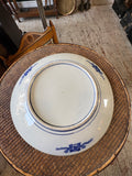 Underside of early 20th century Japanese blue and white ceramic charger
