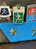 Vintage 1970s Soviet “Pilotka” Souvenir Cap with Badges & Pins