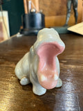 Lomonosov porcelain hippopotamus front view showing pink open mouth