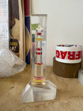 Vintage Soviet Plexiglass Lighthouse Souvenir Paperweight