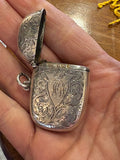 Antique Sterling Silver Vesta Case, Birmingham 1900 – Engraved with Acanthus design
