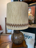 1960s West German Pottery Lamp by Hustadt-Leuchten – Original Shade & Working Condition