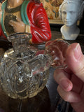 Large Antique Cut Glass Perfume Bottle with Original Stopper – 19cm