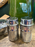 Vintage Chrome “Falmouth” Ship Cruet Set with Blue Glass Liners, 1930s–40s