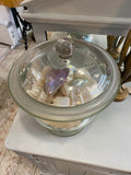 Large Heavy Vintage Apothecary Jar Filled with Polished Mother of Pearl Shells