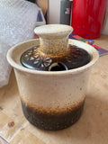 1970s Iden Pottery Mustard Pot with Lid – Rye Sussex, 9cm