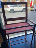 Edwardian Mahogany Bijouterie Display Table – Velvet-Lined Jewellery Cabinet with Bevelled Glass Top