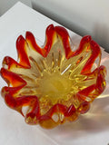 Murano art glass flame bowl