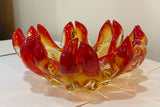 Murano art glass flame bowl