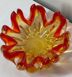 Murano art glass flame bowl