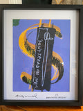 Framed print of ‘Dollar sign, don’t tread on me’, a Jean-Michel Basquiat and Andy Warhol collaboration