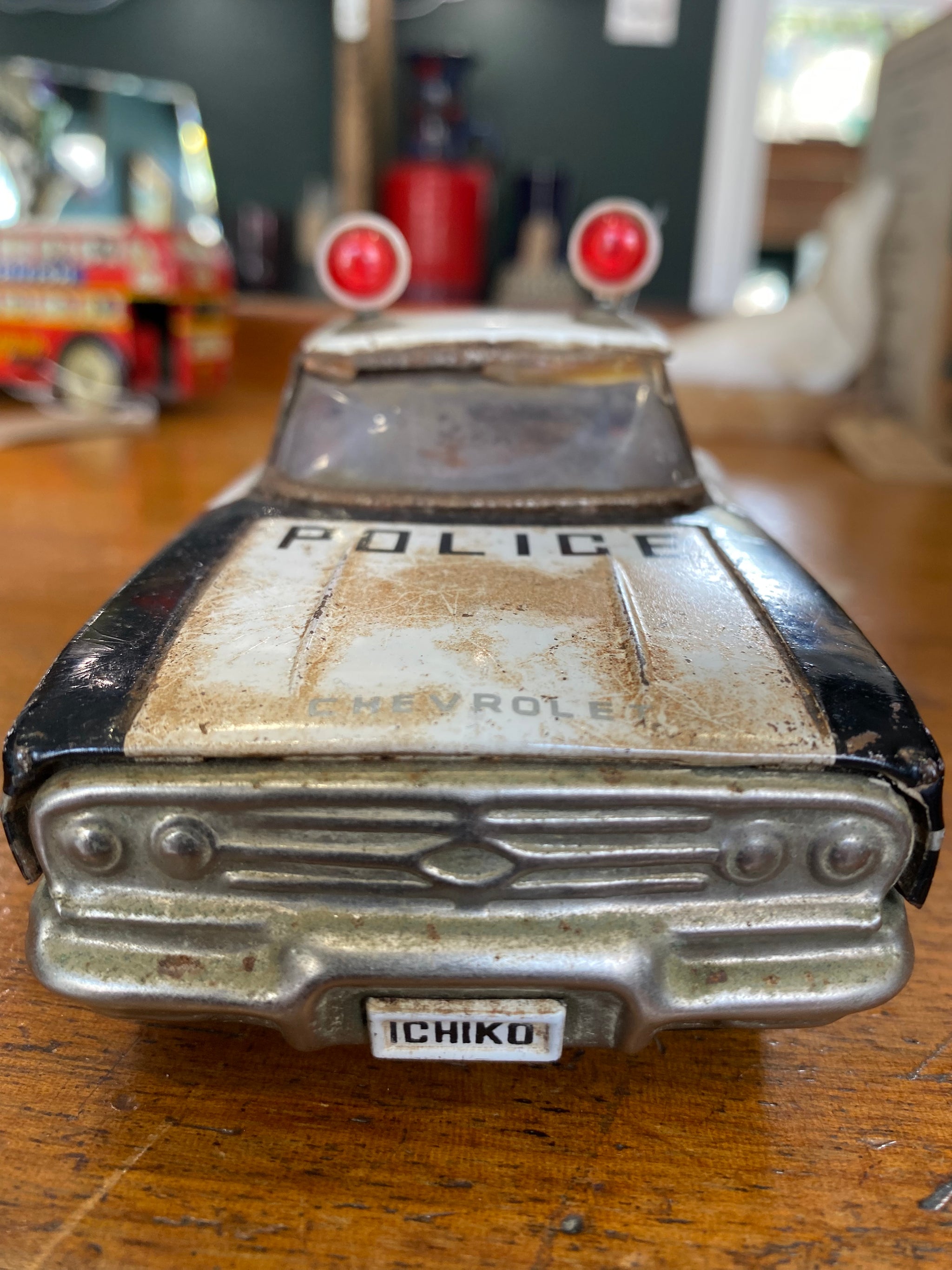 Jouet Ancien DAIYA - Chevrolet Impala Police - Tôle Japonaise - 35cm - Occasion