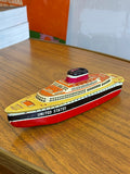 1950s Japanese Tin Plate Toy Cruise Liner by MASUYA – Friction Driven