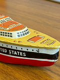 1950s Japanese Tin Plate Toy Cruise Liner by MASUYA – Friction Driven