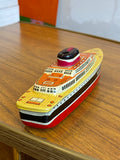 1950s Japanese Tin Plate Toy Cruise Liner by MASUYA – Friction Driven