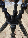 Victorian Octagonal Wooden Gypsy Table – Bobbin Legs & Velvet Top