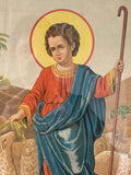 Antique 19th Century Russian Religious Lithograph – The Good Shepherd – Framed (36.5cm x 48.75cm)