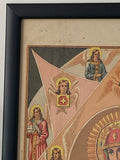 Antique lithograph of the Image of the Unburnt Thornbush icon of Mary