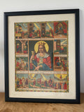 Antique lithograph of the life and suffering of Saint Barbara