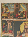 Antique lithograph of the life and suffering of Saint Barbara