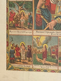 Antique lithograph of the life and suffering of Saint Barbara