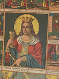 Antique lithograph of the life and suffering of Saint Barbara