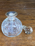 Cut glass scent bottle with silver collar