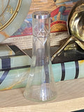 Glass bud vase with silver collar