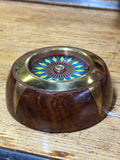 Wooden and brass compass