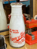 Rare 1960s Vintage Milk Bottle – Wilts Farm Dairy Shop Display Piece