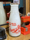 Rare 1960s Vintage Milk Bottle – Wilts Farm Dairy Shop Display Piece